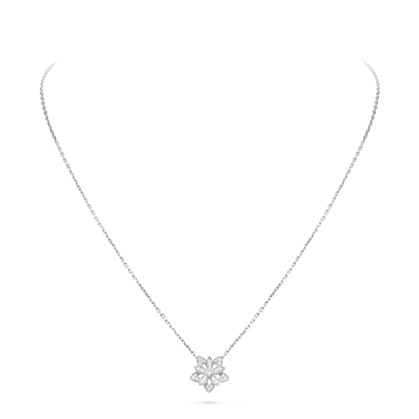Lotus Openwork Pendant 18K Gold Necklace