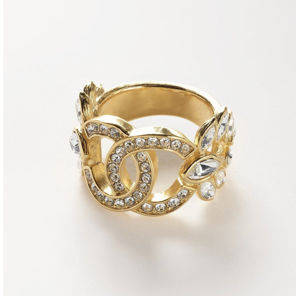 Chanel Flower Crystals 18K Gold Ring