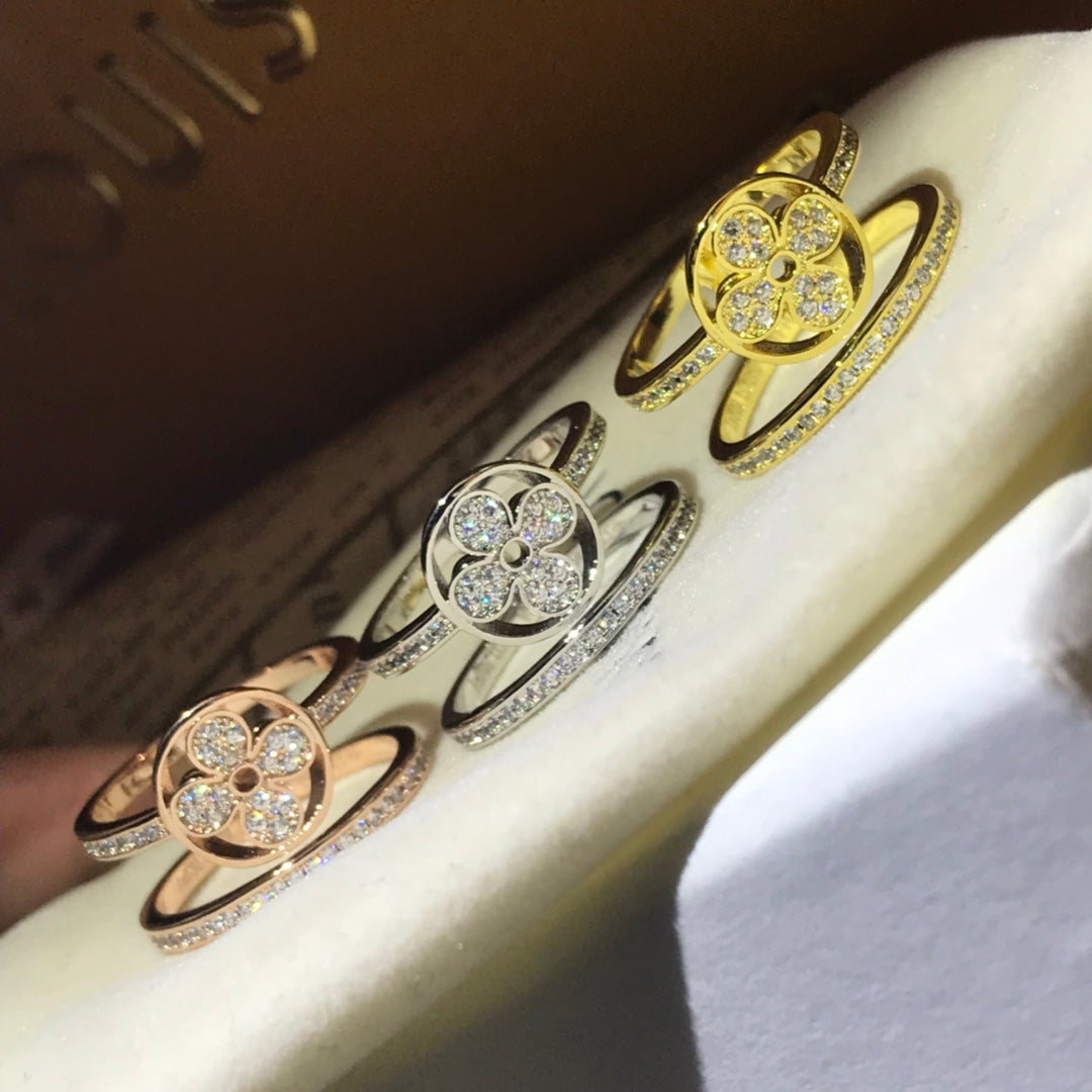 Louis Vuitton Idylle Blossom Two-Row 18K Gold Ring