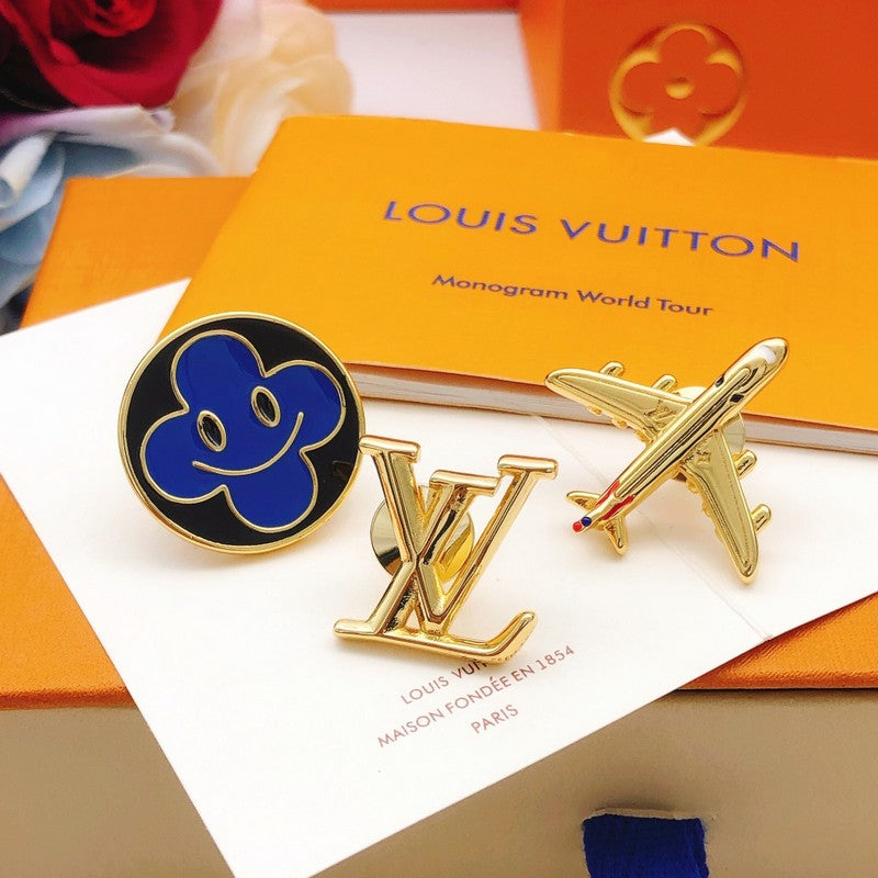 Louis Vuitton Plane 18K Gold Brooch