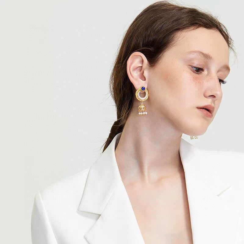 Bvlgari Circle Diamonds 18K Gold Earrings