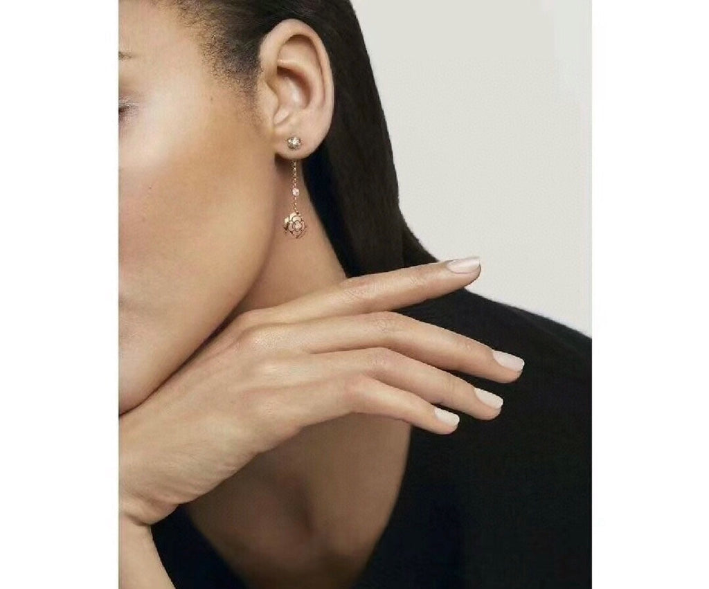 Chanel Camellia 18K Gold Earrings