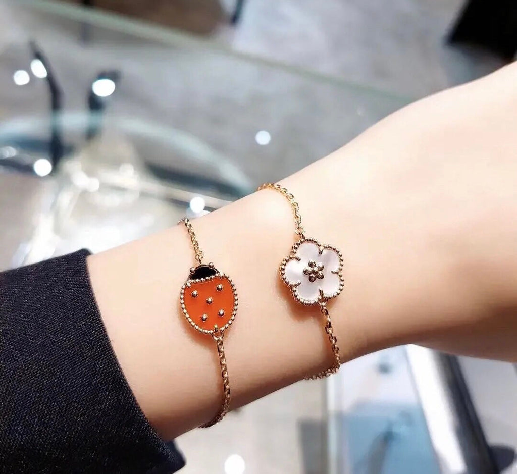 Lucky Spring Plum Blossom 18K Gold Bracelet
