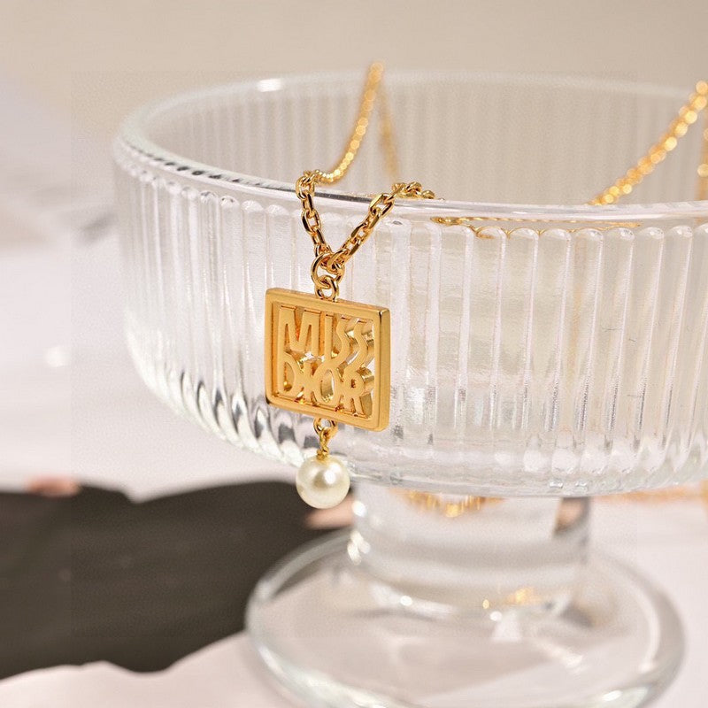 Dior Square 18K Gold Necklace