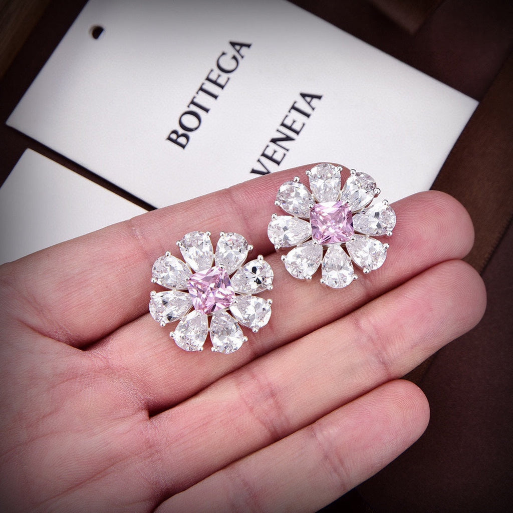 Bvlgari Pink Crystals 18K Gold Earrings