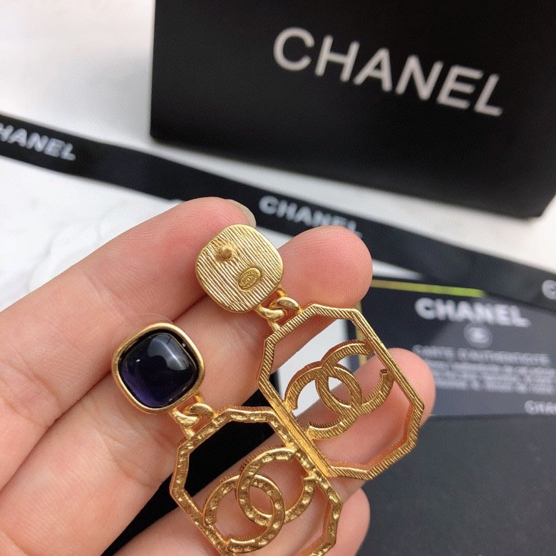 Chanel Perfume Bottle 18K Gold Earrings
