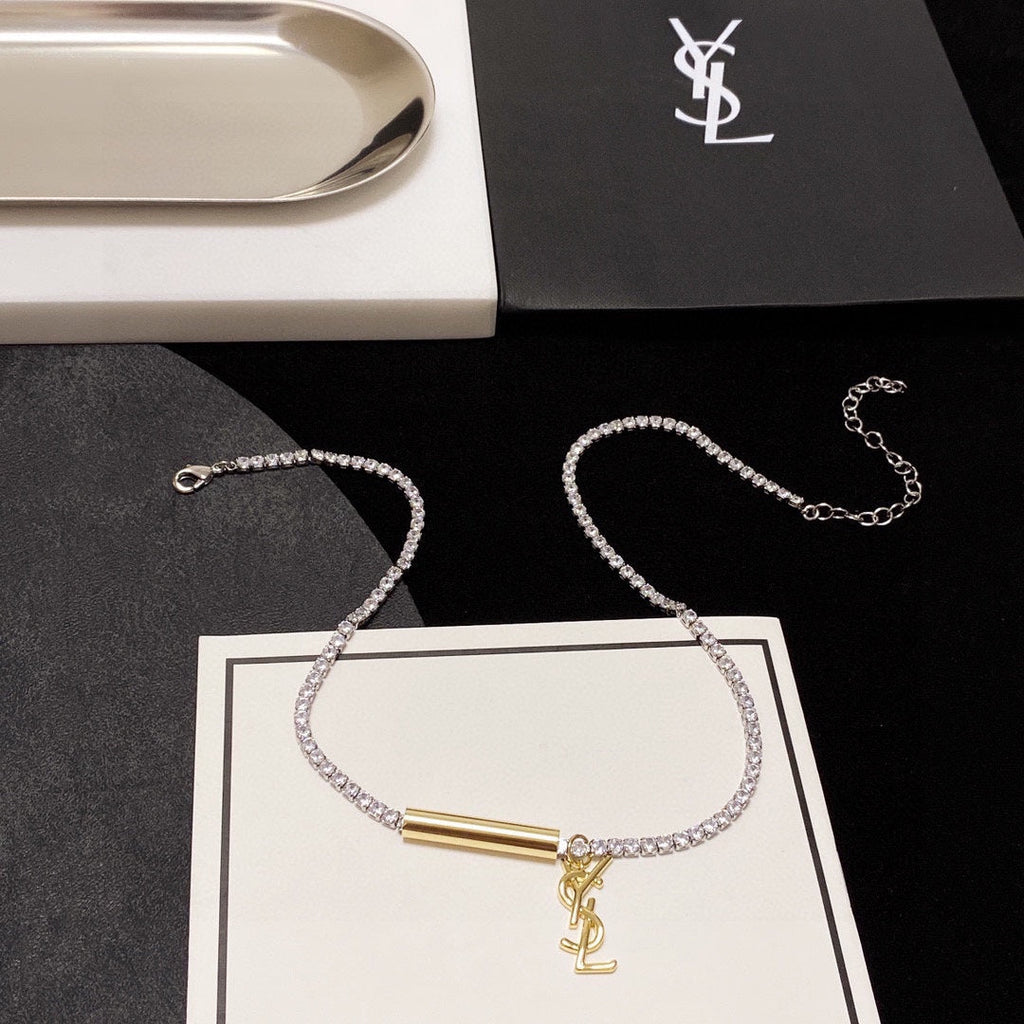 YSL Chain Diamond 18K Gold Necklace